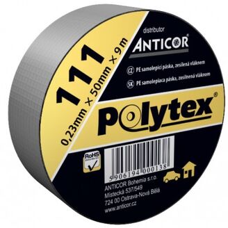 samolepící univerzální páska ANTICOR POLYTEX 111P DUCT 50x25 max.do 90°C šedá