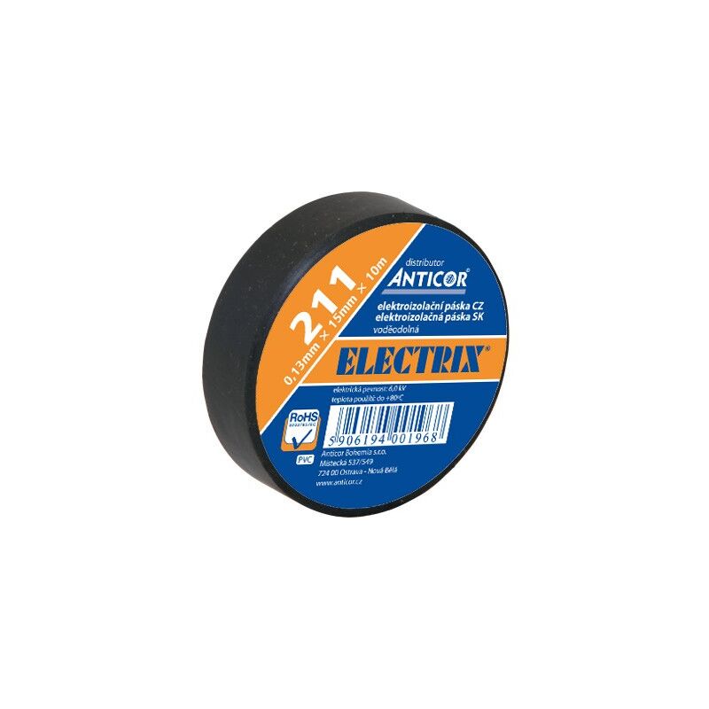 elektroizolační páska ANTICOR ELECTRIX 211P (822) PVC 15x10 modrá