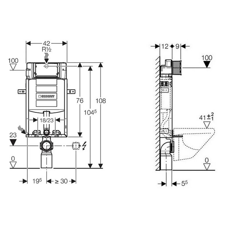 GEBERIT Kombifix Nádržka pro zazdění k WC 110.302.00.5