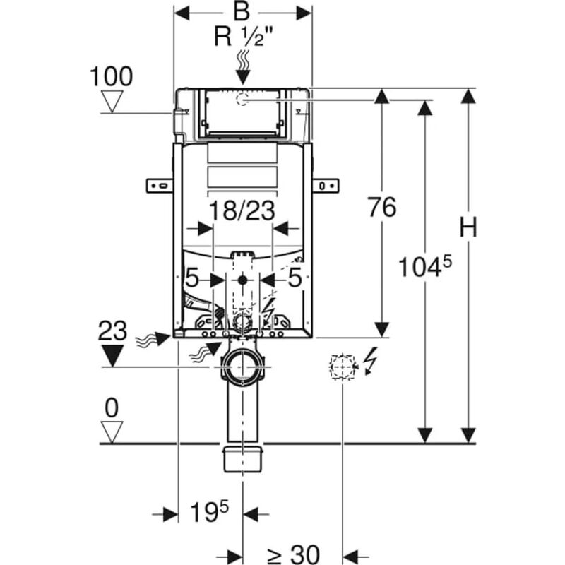 Geberit 110.367.005 Kombifix v.112cm na obezdění pro závěsné WC