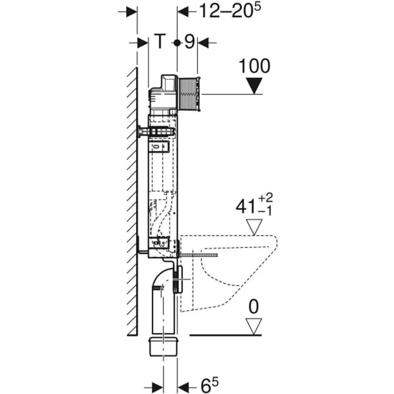 Geberit 110.367.005 Kombifix v.112cm na obezdění pro závěsné WC