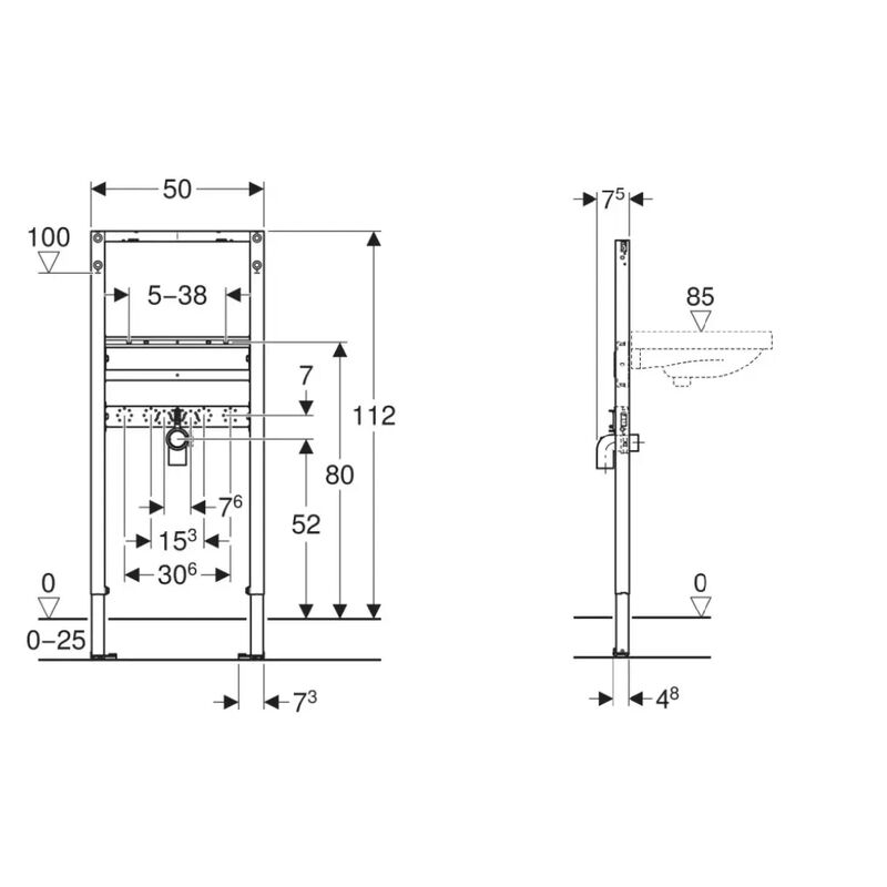 Geberit 111.430.00.1 Duofix modul k do lehké stěny k umyvadlu