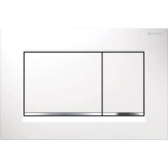 Geberit 115.883.KJ.1 Sigma30 ovl.tlacitko, bila, pochromovany leskly