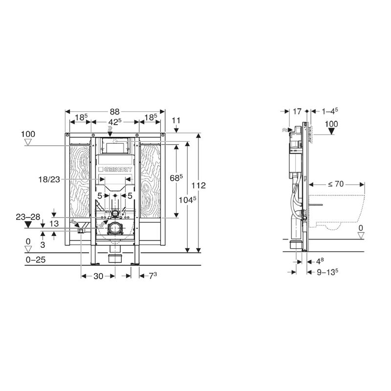 Geberit 111.375.00.5 Duofix nádržka do lehké stěny k WC