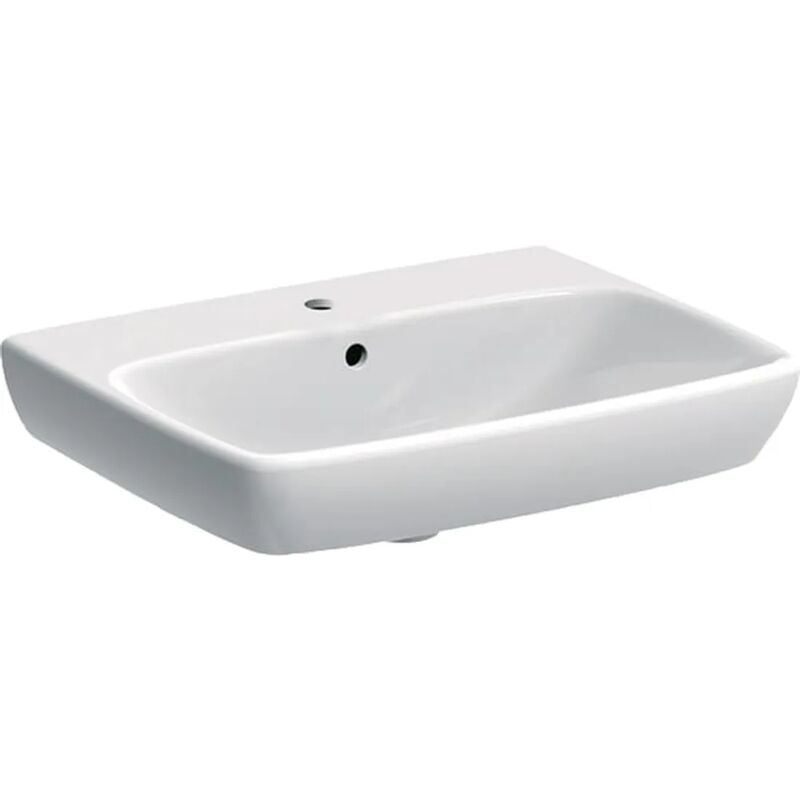Geberit 500.300.01.1 Selnova Square umyvadlo B=60cm,T=46cm, otvor pro bat. uprost.,bila