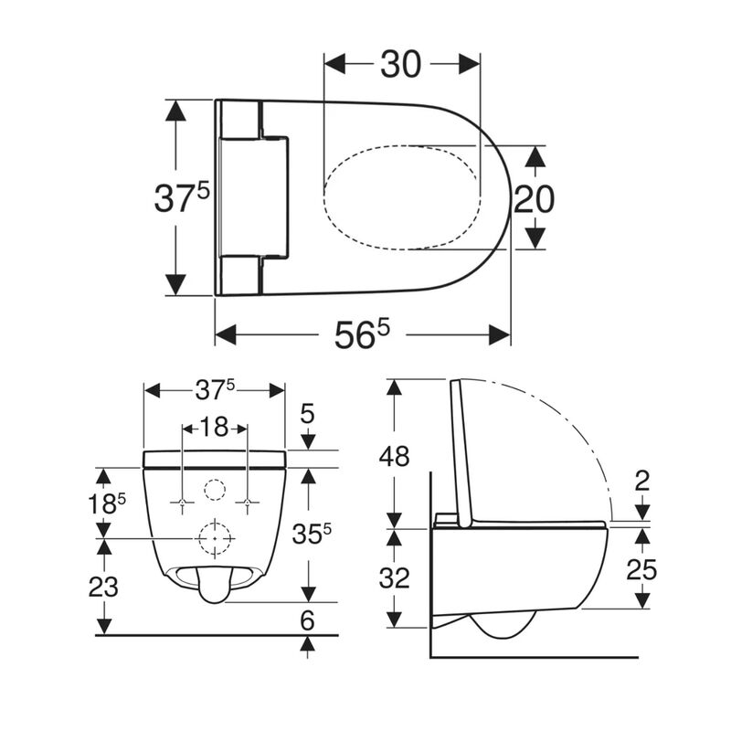 Geberit 146.350.01.1 AquaClean Alba WC keramika, bila