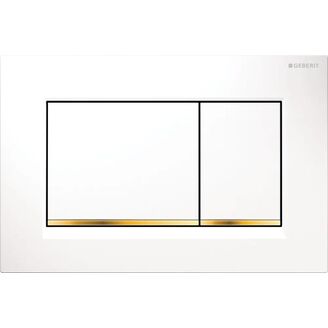 Geberit 115.883.KK.1 Sigma30 ovl.tlacitko, bile, pozlacene