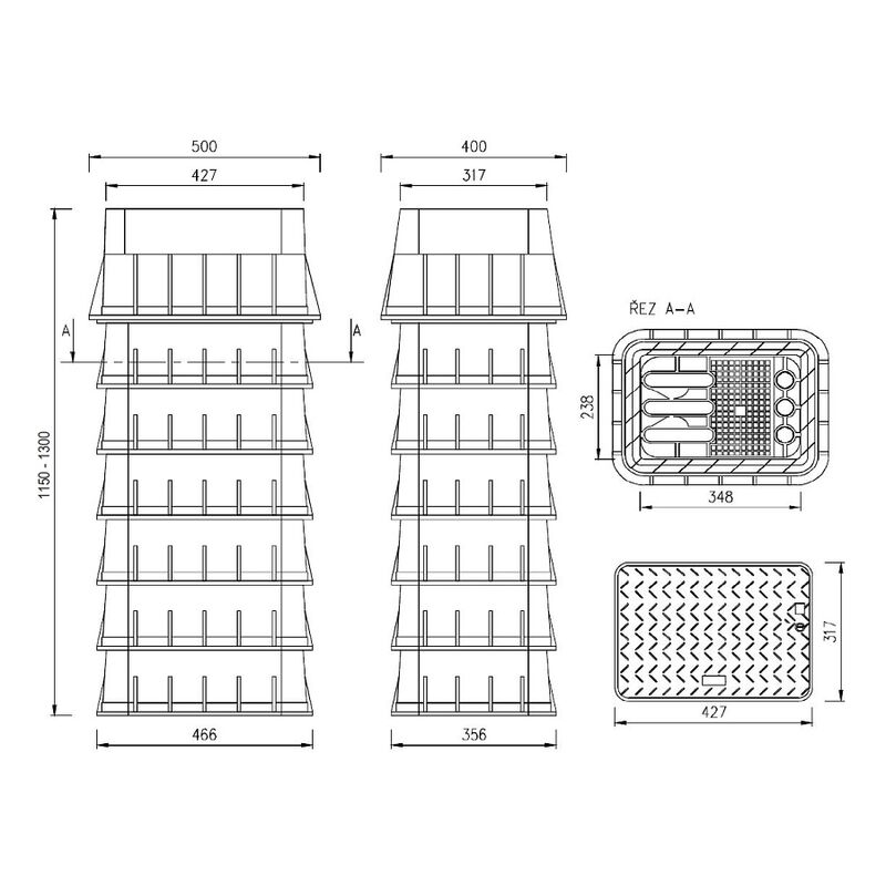 sachta vodomerna MODULO 115/130cm 12,5t