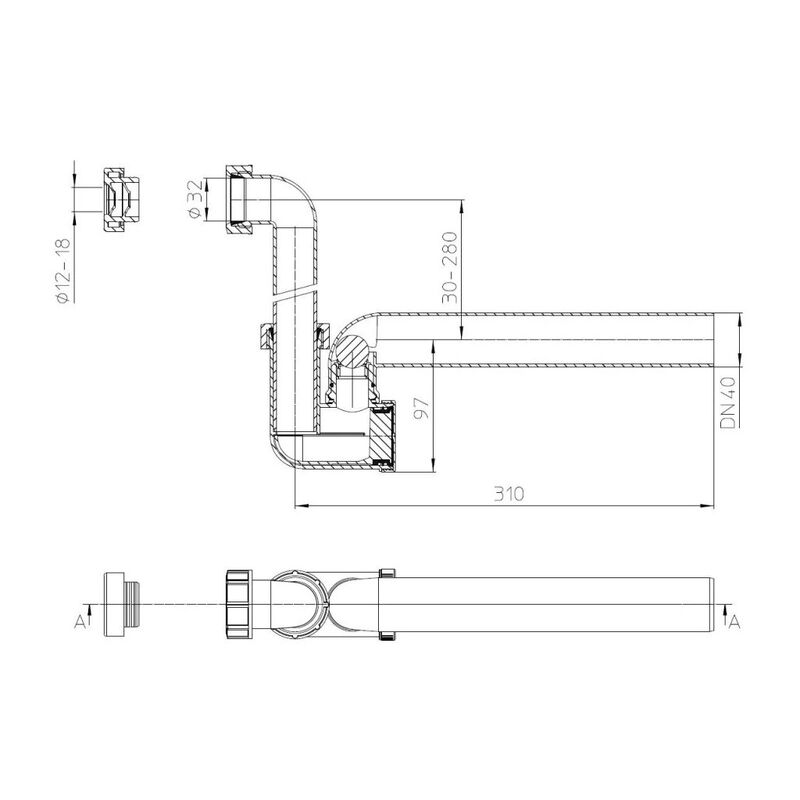 HL 136N kondenzační sifon DN40
