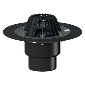 HL62/1 Střešní vtok DN110 s pevnou izolační přírubou a izolační svorkou, tepelně izolovaný