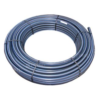 PEMD trubka metráž 32x4.4 PN12,5/1000m  0.378kg/m VODA-černá/modrý pruh