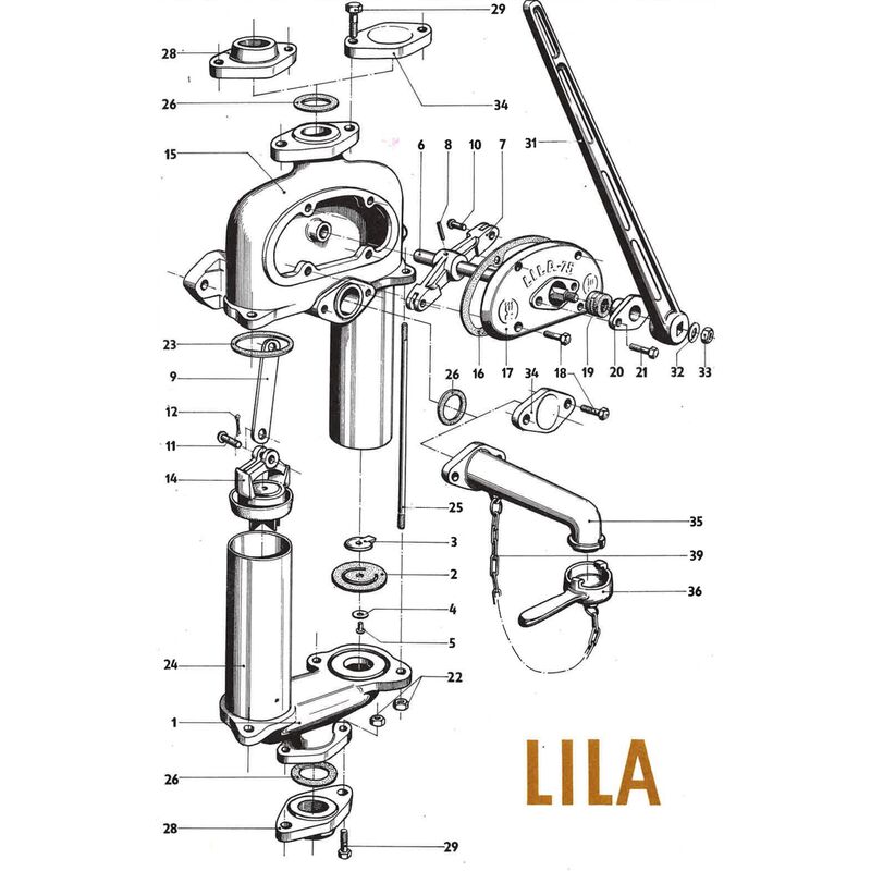 ruční pumpa LILA náhradní nýt 12x50