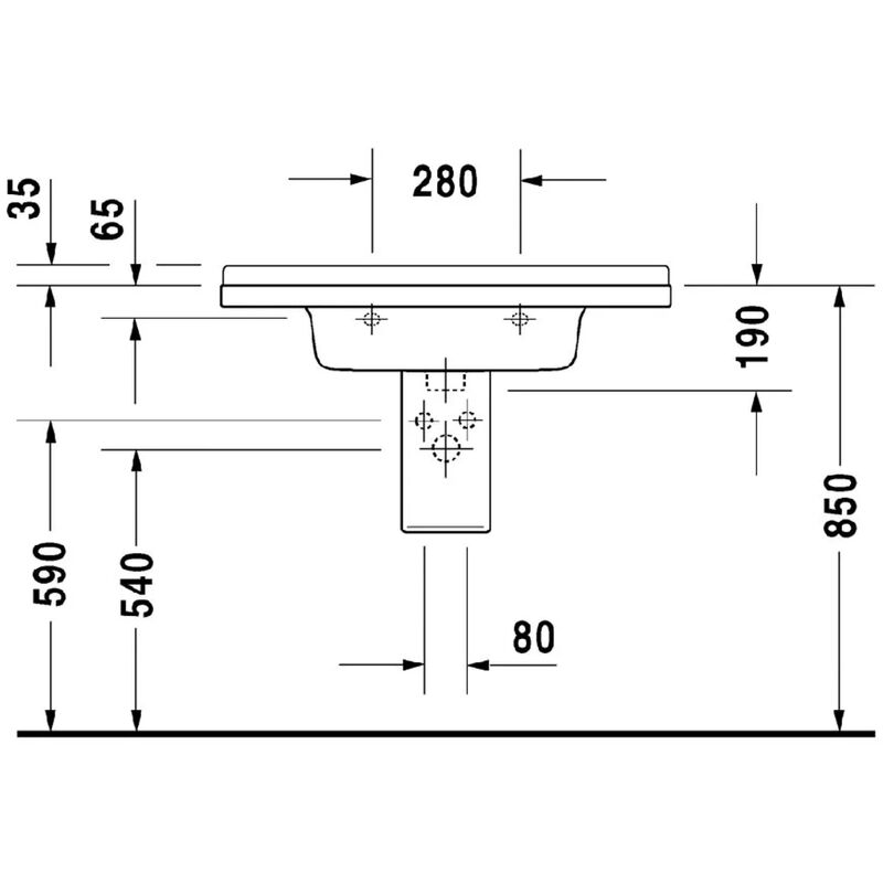 DURAVIT STARCK 3 Umyvadlo 850x485mm bilé 0304800000