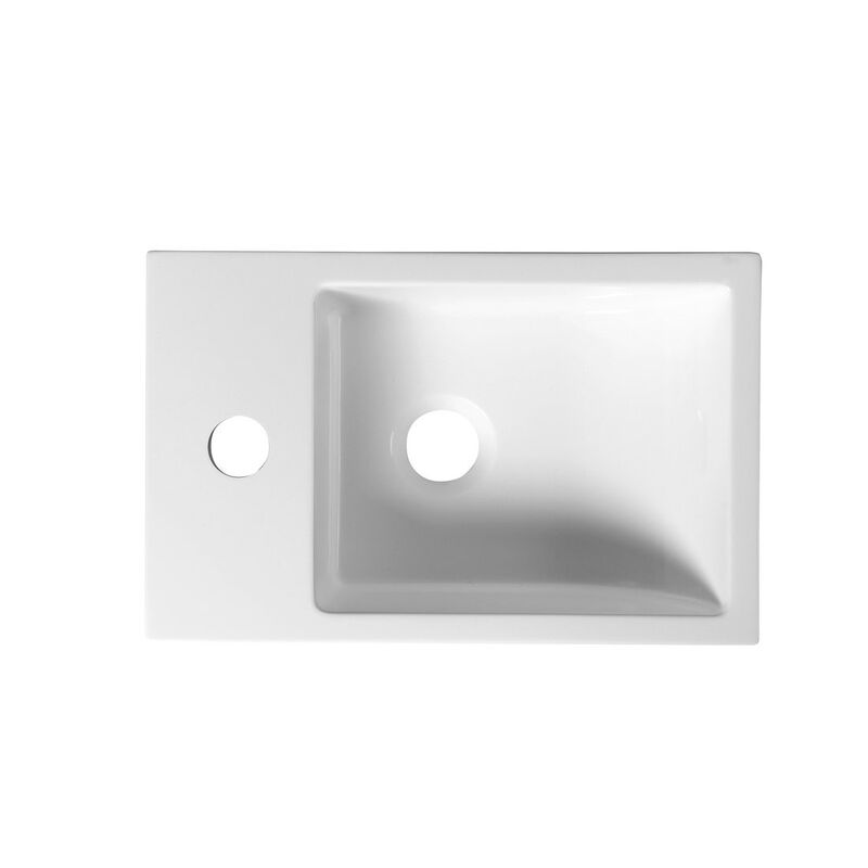 ALABAMA umývátko 36x11x23cm, litý mramor, levé bílé AL794