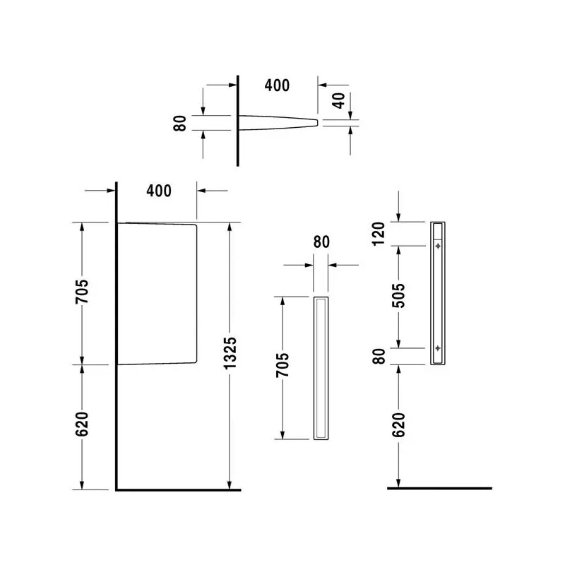 DURAVIT ARCHITEC Pisoárová dělící stěna 85000000