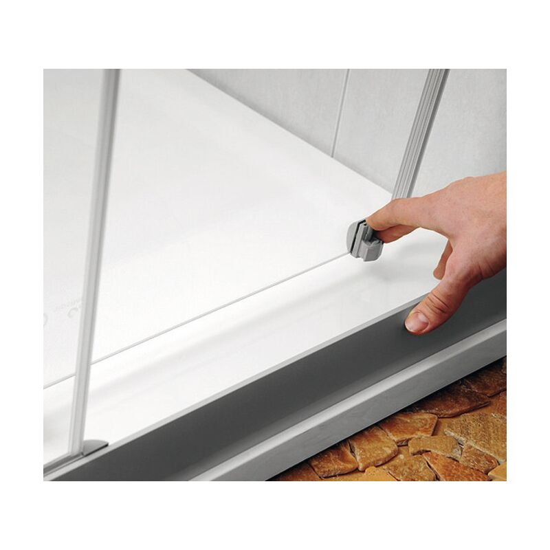 Sprchové dveře Rapier NRDP2 120 satin/Transparent posuvné dveře (st.značení RDP2)