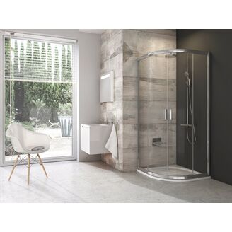 Sprchový kout Blix BLCP4 90 bright alu+Transp. kruhový posuvný sprch.kout 4-dílný R500