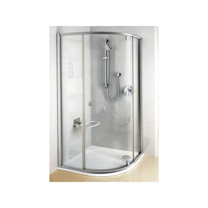 Sprchový kout Pivot PSKK3 100 satin/satin-Transp. čtvrtkruh 3-dílný