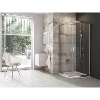 Sprchový kout Blix BLCP4 90 Satin/Transparent, kruhový posuvný sprch.kout 4-dílný