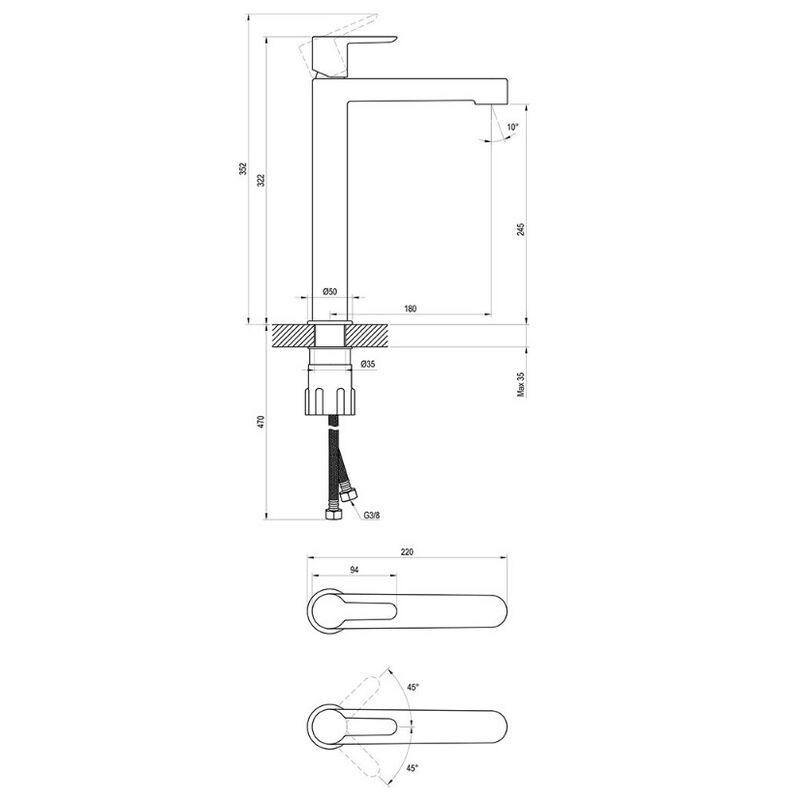 RA PU 015.00 umyv. stojankova bez vypusti