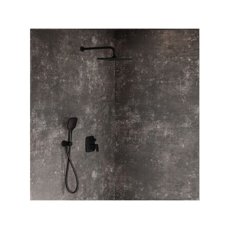 RAVAK Černá podomítková baterie 10° Free black, s přepínačem