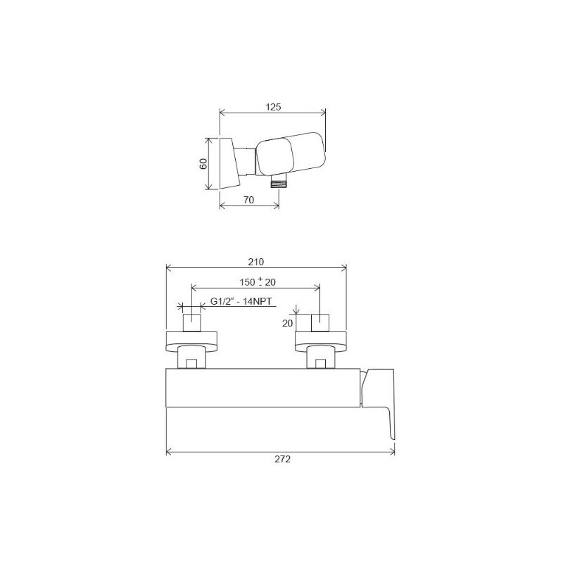 RAVAK Černá sprchová nástěnná baterie 10° Free black