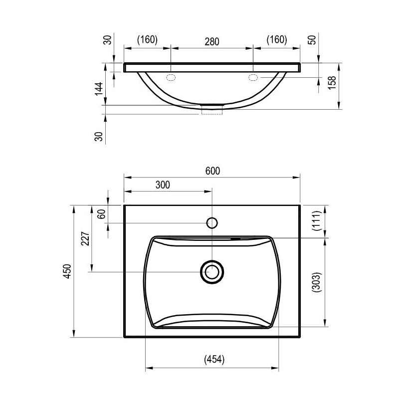 RAVAK CLASSIC II 600 Umyvadlo