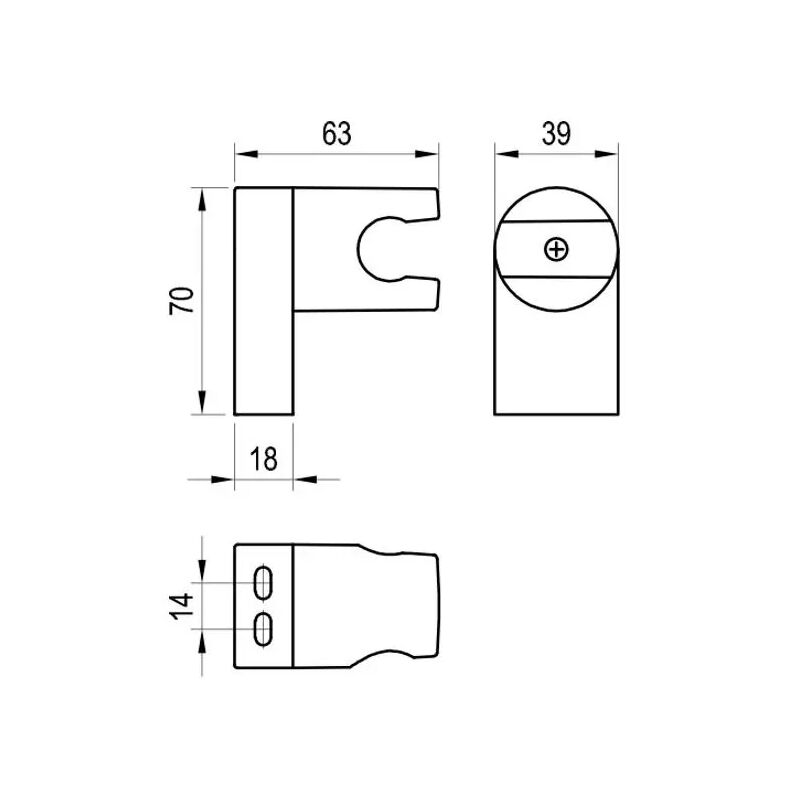 RA 611.20BL drzak sprchy, polohovatelny, cerny