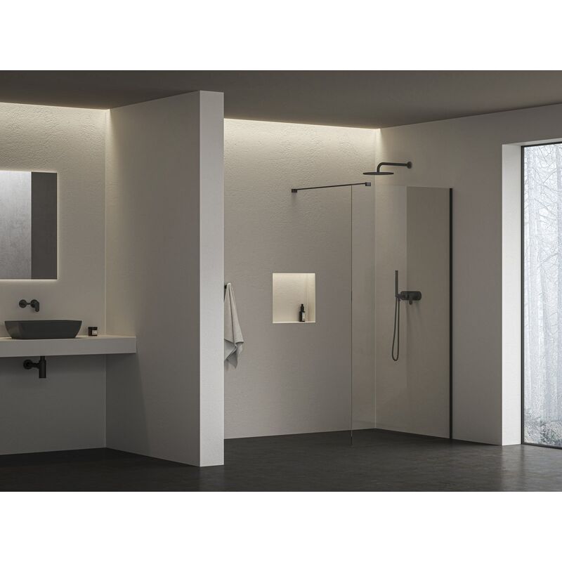 RA zast-Walk In Wall AIR 120 black+Transparent