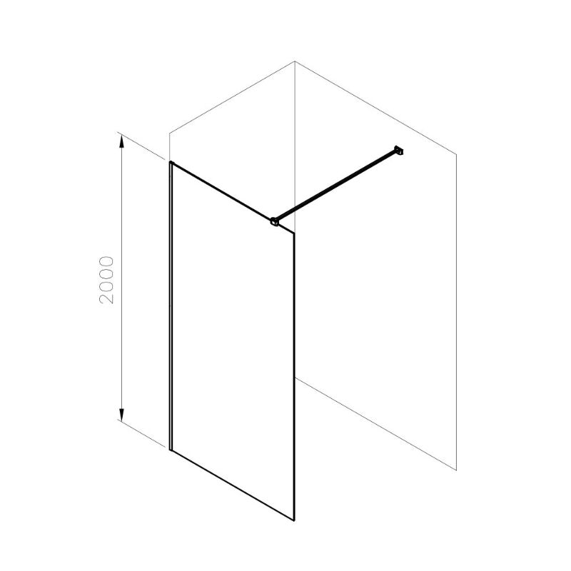 RA zast-Walk In Wall AIR 120 black+Transparent
