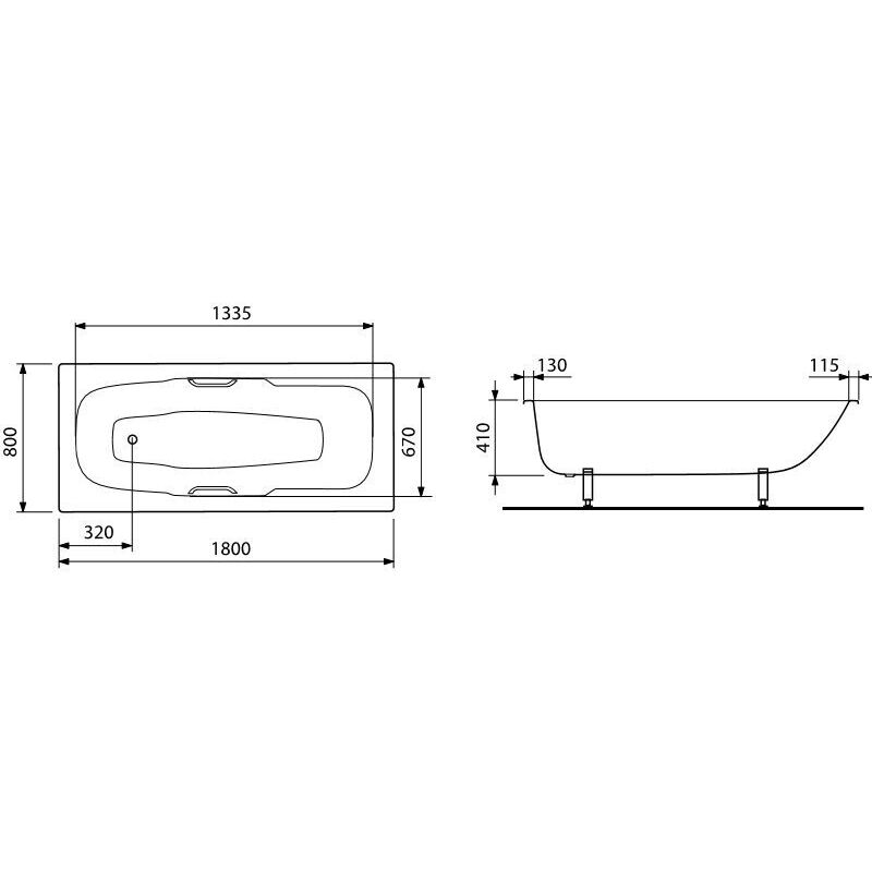JIKA PRAGA 180 x 80 cm H2343840000001 s madlama bez podpěr
