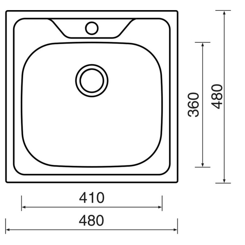 SINKS CLASSIC 480 V 0,5mm Nerezový dřez matný