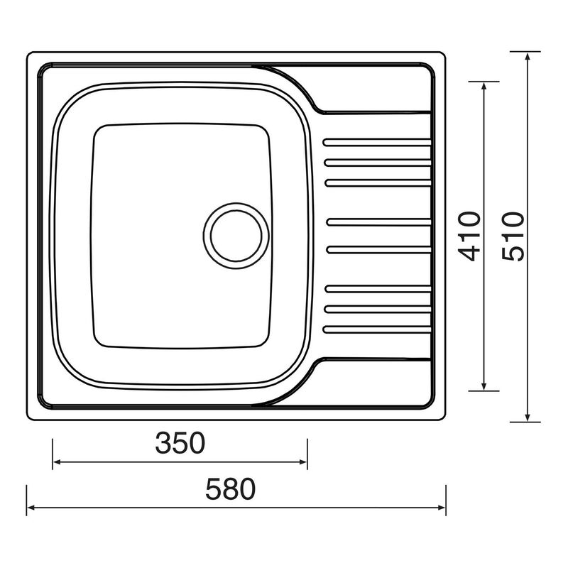 SINKS STAR 580 V 0,6mm Nerezový dřez matný