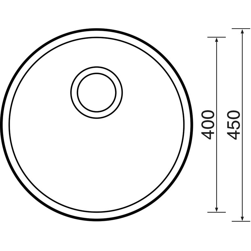 SINKS ROUND 450 V 0,6mm Nerezový dřez matný