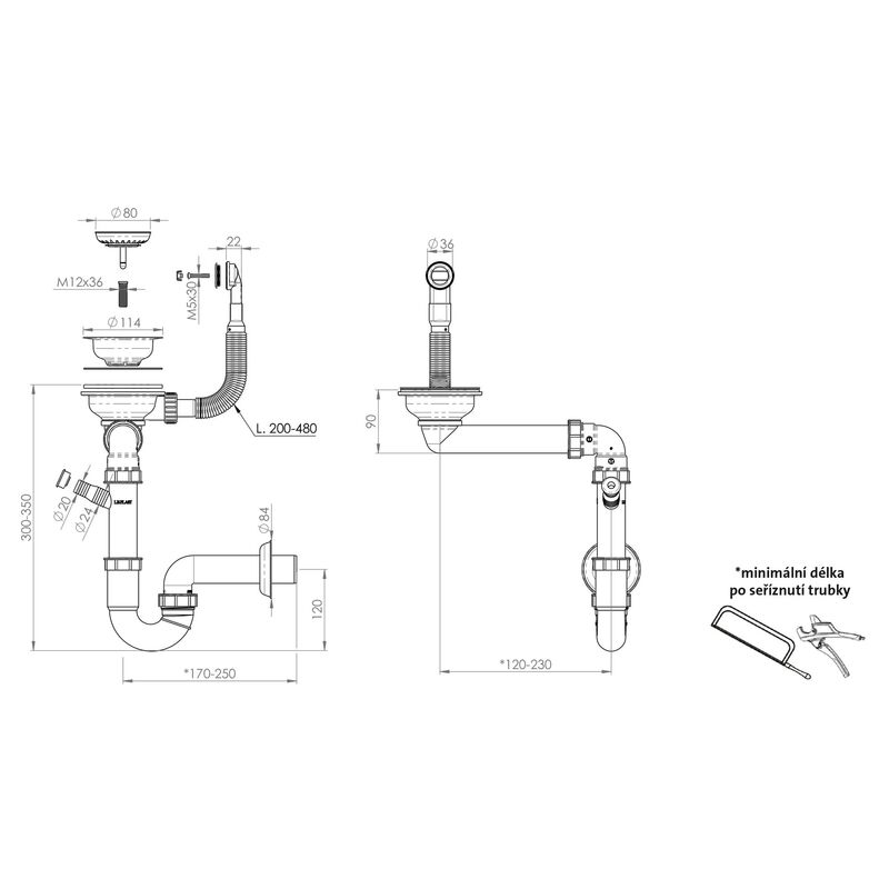 SINKS sifon pro drez Linea 600