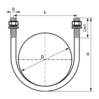 WALRAVEN BIS U Třmen 1/2 DN15 21,5 mm M6