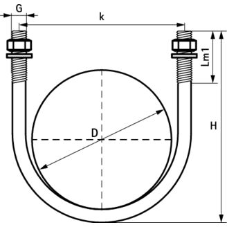 WALRAVEN BIS U Třmen 1/2 DN15 21,5 mm M6