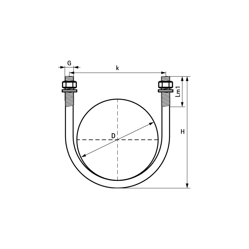 WALRAVEN BIS U Třmen 1/2 DN15 21,5 mm M6