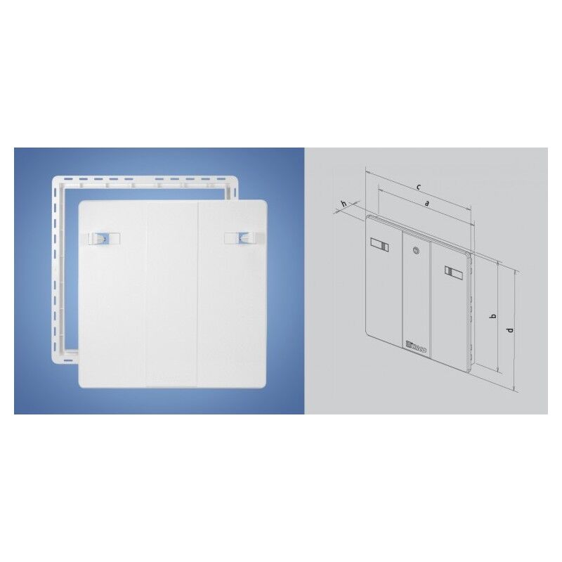 revizní dvířka RD 400x400 HACO bílá bez zámku