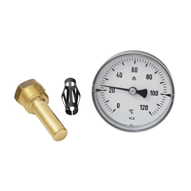 teploměr s jímkou 0-120 C  kruhový