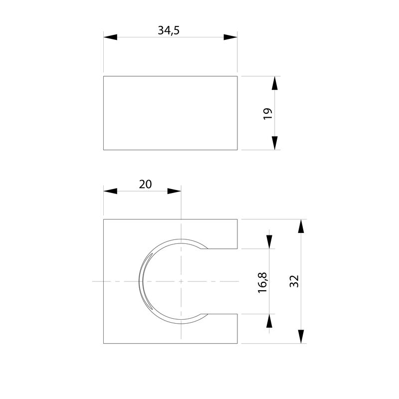 drzak sprchy pevny chrom 1205-14