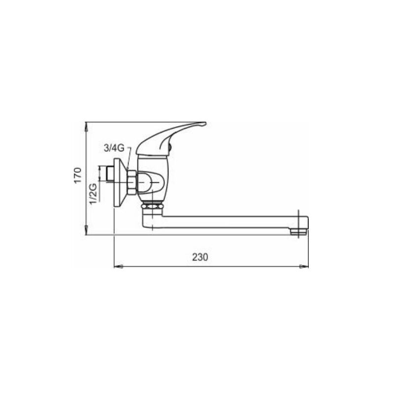 METALIA dřezová/umyvadlová nástěnná 55077.0 rozteč 100mm chrom