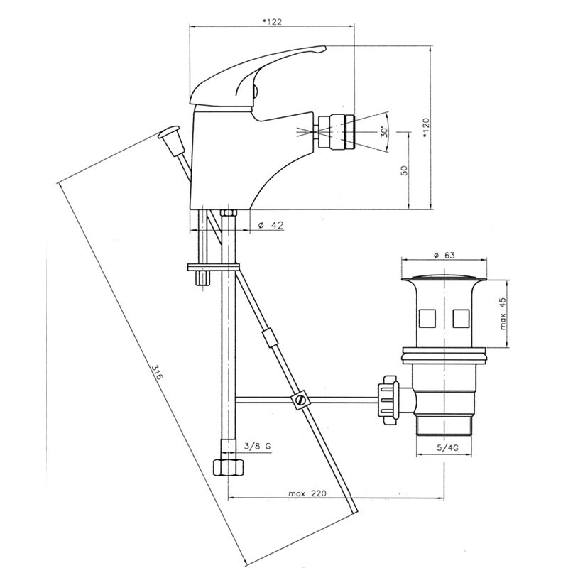 TITANIA IRIS stojánková bidetová 92011.0 s výpustí