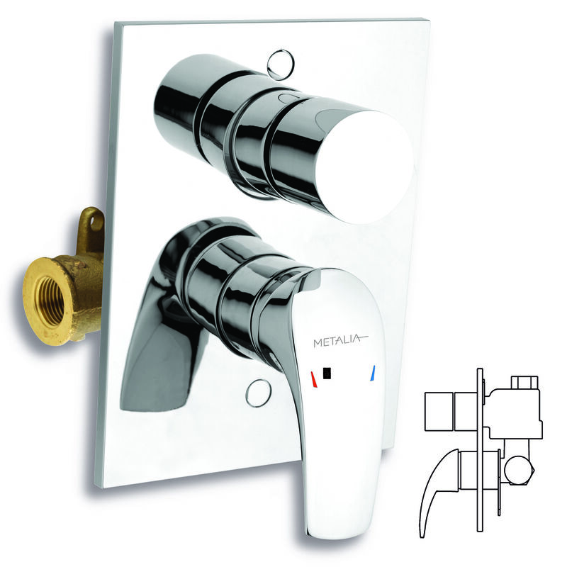 METALIA vanová podomítková 57050R.0 s přepínačem - chrom