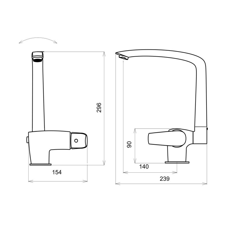 METALIA 57115.0 dřezová baterie sklopná chrom
