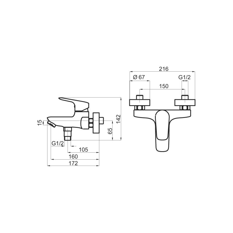 TITANIA PURE 90320/1 van. nast. 150mm chrom