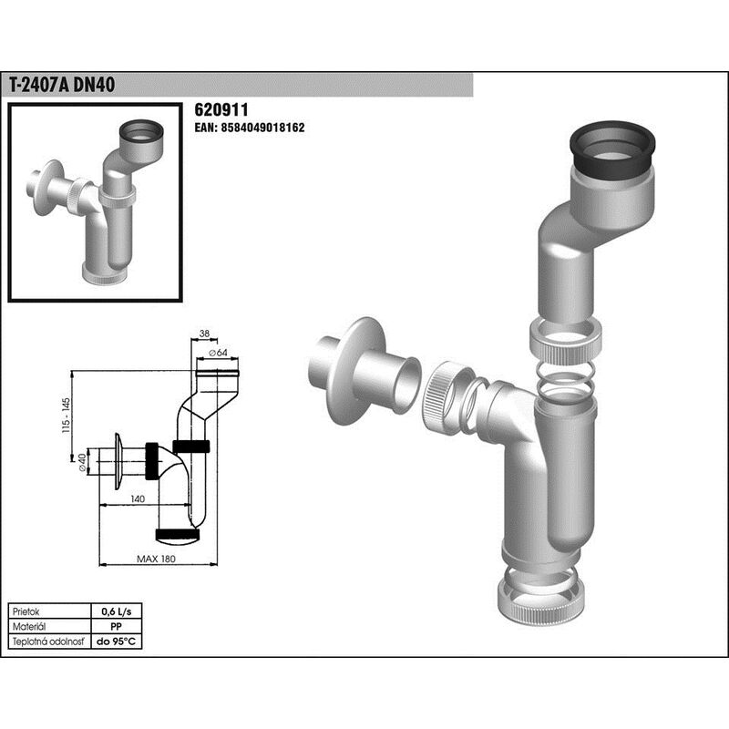 Pisoárový sifon T 2407