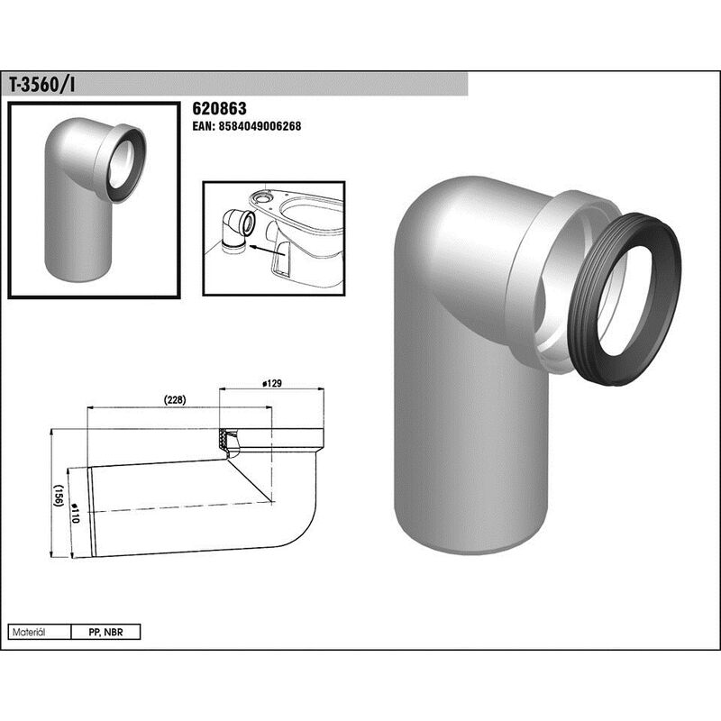 T 3560/I koleno závitové WC