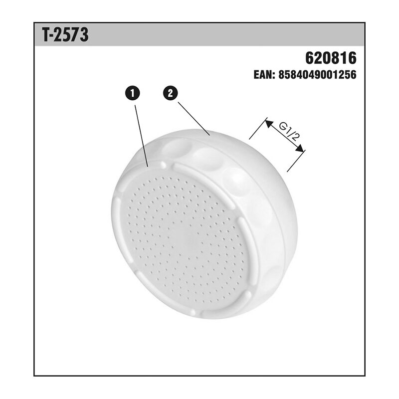 T 2573-B-1/2 cedník bíly plast