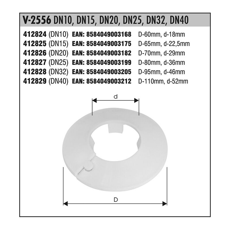 V 2556 DN10 3/8 růžice dělená